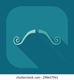 Flat modern design with shadow icon mustache