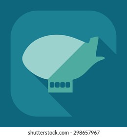 Flat modern design with shadow icon airship