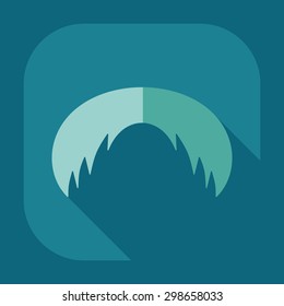 Flat modern design with shadow icon mustache