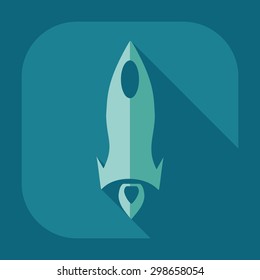 Flat modern design with shadow icon rocket