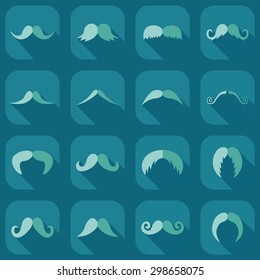 Flat modern design with shadow icon mustache
