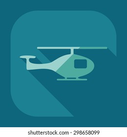 Flat modern design with shadow icon helicopter