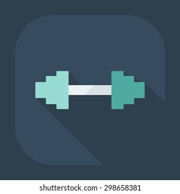 Flat modern design with shadow icon dumbbell