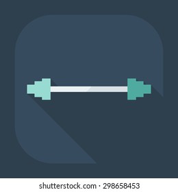 Flat modern design with shadow icon barbell
