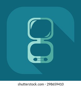 Flat modern design with shadow icon pocket mirror