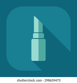 Flat modern design with shadow icon lipstick