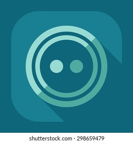 Flat modern design with shadow icon Buttons for clothing