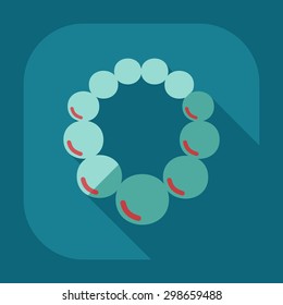 Flat modern design with shadow icon necklace