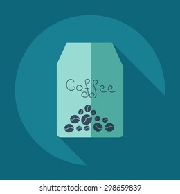 Flat modern design with shadow icon coffee
