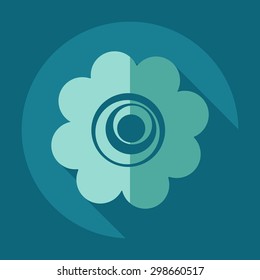 Flat modern design with shadow icon flower
