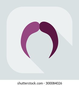 Flat modern design with shadow icon mustache