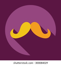 Flat modern design with shadow icon mustache