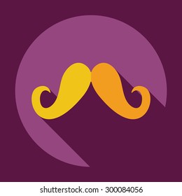 Flat modern design with shadow icon mustache