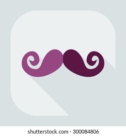 Flat modern design with shadow icon mustache