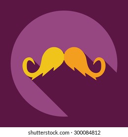 Flat modern design with shadow icon mustache