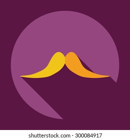 Flat modern design with shadow icon mustache