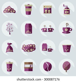 Flat modern design with shadow icon coffee