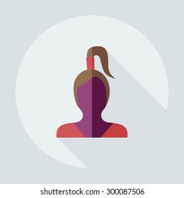 Flat modern design with shadow icon silhouette girl creative hairstyle