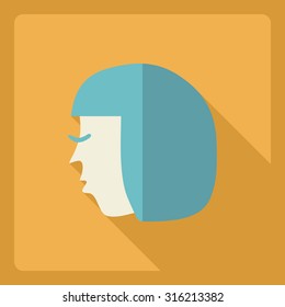 Flat modern design with shadow  Icon woman