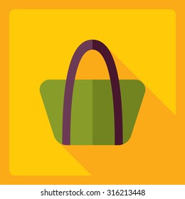 Flat modern design with shadow  Icon handbag