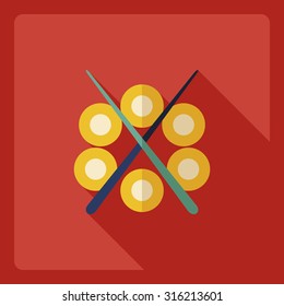 Flat modern design with shadow  Icon sushi set