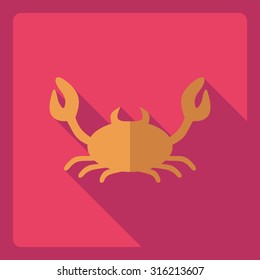 Flat modern design with shadow  Icon crab