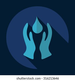 Flat modern design with shadow  Icon water drop