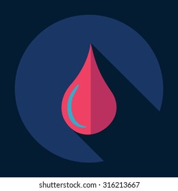 Flat modern design with shadow  Icon water drop