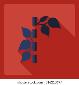 Flat modern design with shadow  Icon bamboo