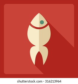 Flat modern design with shadow  Icon sea fish