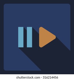 Flat modern design with shadow  Icon play