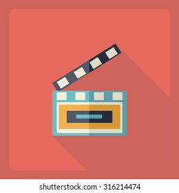 Flat modern design with shadow  Icon reel of film