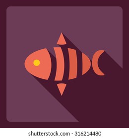 Flat modern design with shadow  Icon cat toy