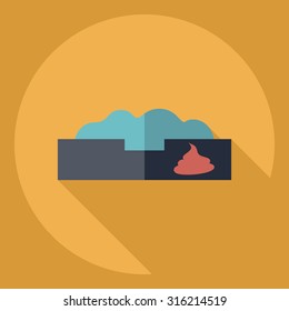 Flat modern design with shadow  Icon cat bowl