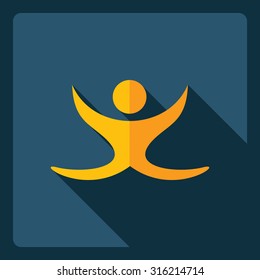 Flat modern design with shadow  Icon stick figure 