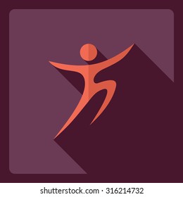 Flat modern design with shadow  Icon stick figure 