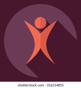 Flat modern design with shadow  Icon stick figure 