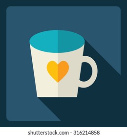 Flat modern design with shadow  Icon cup