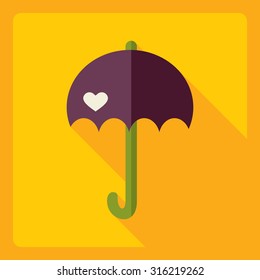 Flat modern design with shadow  Icon umbrella