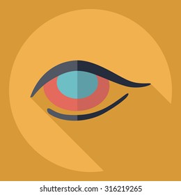 Flat modern design with shadow  Icon eye