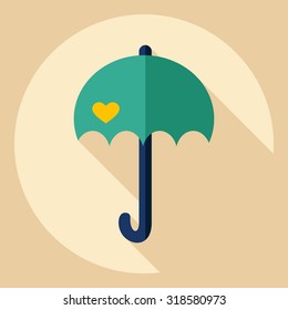 Flat modern design with shadow  Icon umbrella