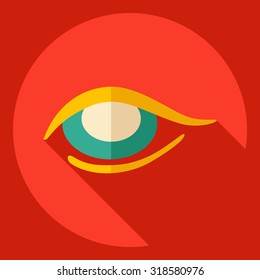 Flat modern design with shadow  Icon eye