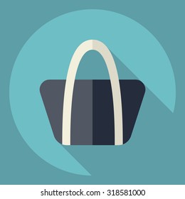 Flat modern design with shadow  Icon handbag