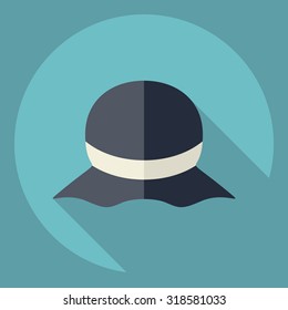 Flat modern design with shadow  Icon hat