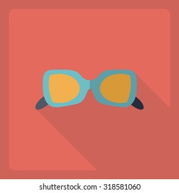 Flat modern design with shadow  Icon eyeglasses