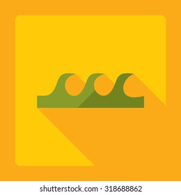 Flat modern design with shadow  Icon wave