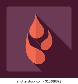Flat modern design with shadow  Icon water drop