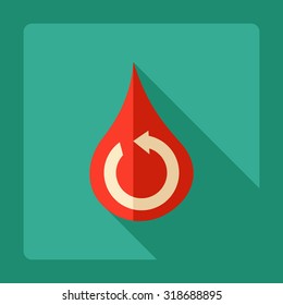 Flat modern design with shadow  Icon water cycle