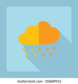 Flat modern design with shadow  Icon rain