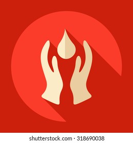 Flat modern design with shadow  Icon water drop